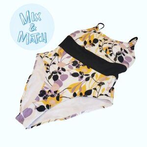 MAP NWOT Floral Waffleknit  Textured Colorblock One Piece Size Small